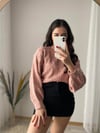 PEMBE SIRT DETAYLI KAZAK 