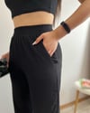 PİLİSELİ BOL PAÇA PANTOLON SİYAH