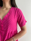 PUANTİYELİ SALAŞ PEMBE ELBİSE