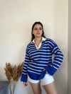 SAKS MAVİ POLO YAKA TRİKO KAZAK