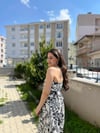 ZARA MODEL SİYAH BEYAZ ELBİSE 
