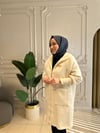 10572 Fermuarlı Broşlu Angora Kaban