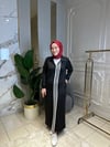 12555 Ön Fermuarlı Çizgili Elbise