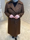 1308 İç Astarlı Premium Trench-Acı Kahve
