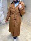1308 İç Astarlı Premium Trench-Taba