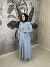 13270 Biye Detaylı Çizgili Elbise