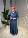 1432 Tencel Fırfırlı Elbise