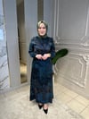 1461 Desenli Fermuarlı Elbise