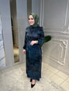 1461 Desenli Fermuarlı Elbise