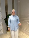 21069 Kabartma Çiçek Detaylı Gömlek