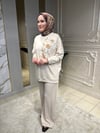2503003 Kabartmalı Baskılı Bisiklet Tunik