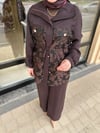 3068 Yakma Floş Saten Pantolon Takım