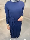 3081 Enine Fırfırlı Etek Bluz Takım