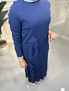 3081 Enine Fırfırlı Etek Bluz Takım