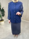 3086 Kolu Kare Kesimli Fırfırlı Hırka