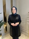 3093 Örümcek Desen Taşlı Tunik