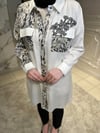 3248 Leopar Kombinli Taşlı Tencel Tunik