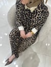 4925 Ghisa Beli Kuşaklı Leopar Elbise