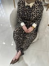 4925 Ghisa Beli Kuşaklı Leopar Elbise