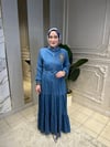 5006 Tencel Taşlı Elbise