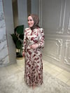 5037 Yakma Jakar Saten Pliseli Elbise