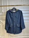 5829 Kapşomlu Kolları İşlemeli Denim Kap