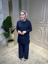 59101 Aksesuar Detaylı Bol Paçalı Pantolon Takım
