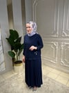 5982 Tuniğinin Önü Boncuk Taş Ve Şifon Detaylı Sandy Etek Takım