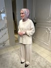6005 Kolları İnci Ve Taş İşlemeli Takım-Taş