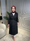6554 Jakar Kumaş İnci Detaylı Trençkot