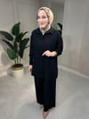 6906 Önü Şerit Detaylı Pantolonlu Takım