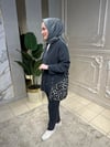 71045 Leopar Detaylı Pantolon Takım