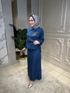 7200 Tencel Taşlı Bumber Ceketli Etek Takım