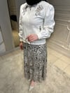 7218 Jakar Kot Leopar Desenli Etek Takım