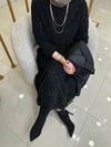 7312 Örme Deri Ceketli Dantel Elbise