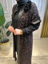 9011 Örme Leopar Tam Boy Yelek