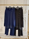 Ceremony5962 Şerit Detaylı Örme Krep Takım