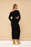 Düşük Omuz Cut-Out Detaylı Elbise 