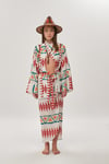 Iconic Design Kimono Halter Yaka Üst Pareo Etnik Desenli Takım 