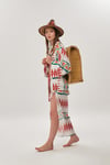 Iconic Design Kimono Halter Yaka Üst Pareo Etnik Desenli Takım 