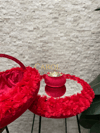 AYNALI TEPSİ SEPET SET KIRMIZI