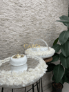AYNALI TEPSİ SEPET SETİ BEYAZ