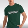 Darüşşafaka Bisiklet Yaka Yeşil Tişört Nostaljik Bina Desenli Daçka