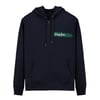 Fermuarlı Kapüşonlu Sweatshirt Siyah Daçka Fırça