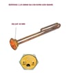 REZİSTANS 1 1/4 2000W 28,5 CM KIVRIK 220V (BAKIR)