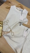 K3993 GOLD İP DETAYLI ORGANİK PAMUK KREM ŞORTLU TAKIM 