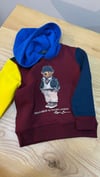 C1925 PRL BEAR BASKILI ŞARDONLU KAPÜŞONLU SWEAT