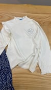 C1987 CUTE SİMLİ BASKILI LASTİKLİ DİK YAKA KREM BLUZ