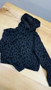 C2120 ANİMAL DESENLİ KAPÜŞONLU SİYAH SWEAT