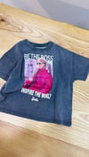 C2201 BRBİE BASKILI ANTRASİT YIKAMALI T-SHIRT